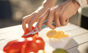 Leatherman Skeletool CX cutting vegetables